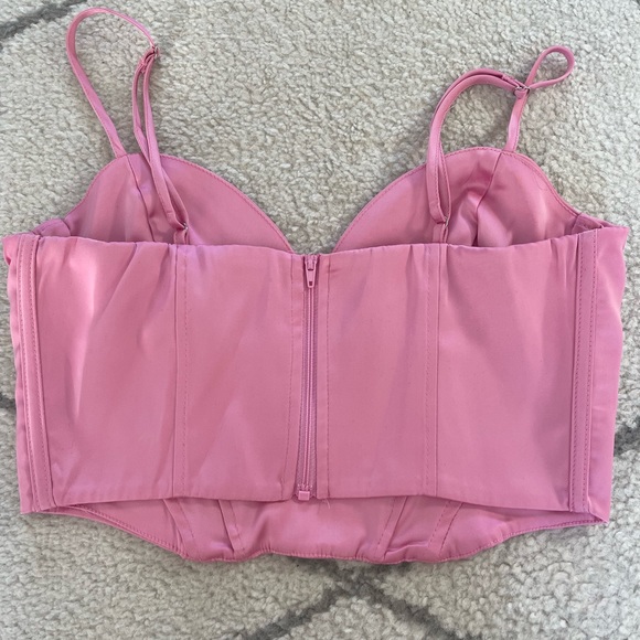 Dynamite Pink Corset Crop Top - Picture 2 of 3